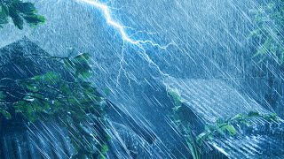 Fall Asleep Fast with Thunderstorm Sounds on Stormy Night | Heavy Rain, Intense Thunder & Wind Sound