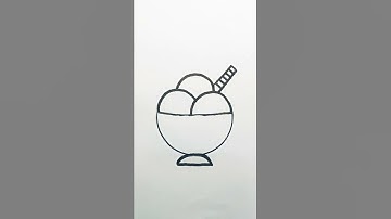 How to draw a icecream cup and ice // step by step