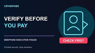 Deepfake Executive Fraud: 5 Checks Before You Pay