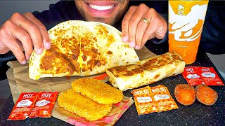 Asmr Taco Bell Breakfast Burrito Quesadilla Hash Browns Cheese Eating Show Mukbang Jerry No Talking