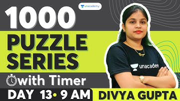 1000 Puzzle Series for SBI & IBPS PO/Clerk 2021 with Timer | Day-13 | Bank Pro | Divya Gupta
