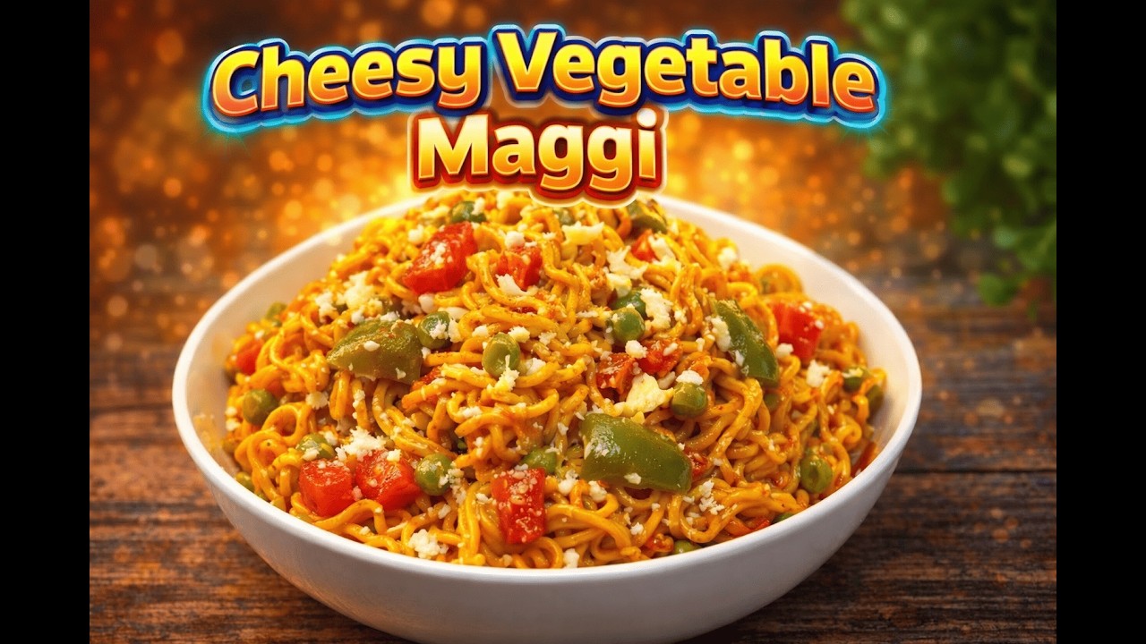सिर्फ 5 मिनट में बनाइए सुपर चीज़ी मसाला मैगी | Cheesy Maggi Recipe | Street Style Masala Maggi |