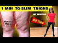 Just 1 min easy exercise to lose thigh fat in 14 days challange  no jumping 