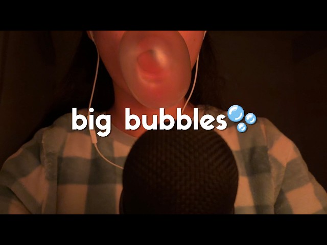 ASMR big bubble gum blowing