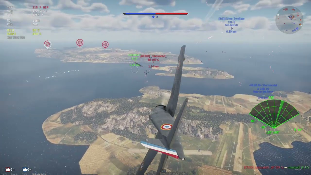 French F6F Crashes After Dogfight | War Thunder