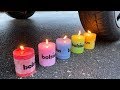 Crushing Crunchy Soft Things By Car EXPERIMENT CAR VS CANDLES