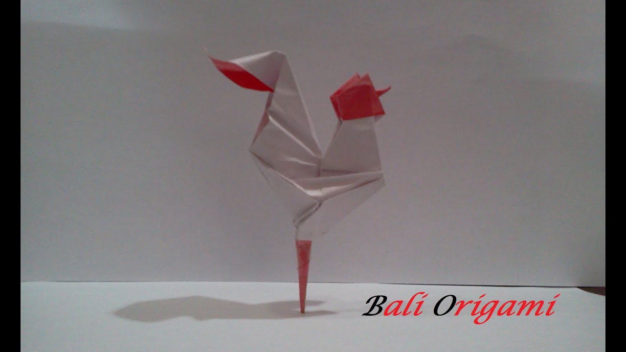 折り紙 にわとり 立体の難しい上級向け折り方 難易度が高い鶏