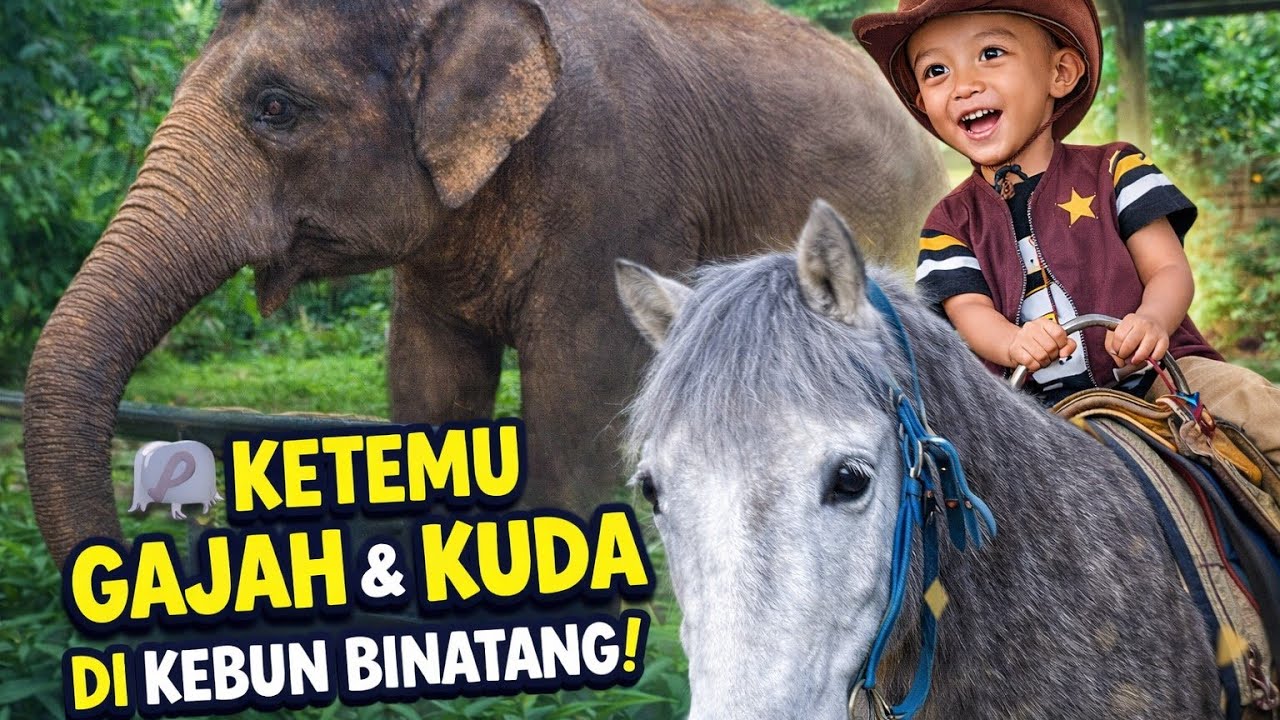 Seru Banget! Ketemu Gajah dan Jadi Koboi Naik Kuda 🐘🐴 | Kebun Binatang | Azzam & Ahsan