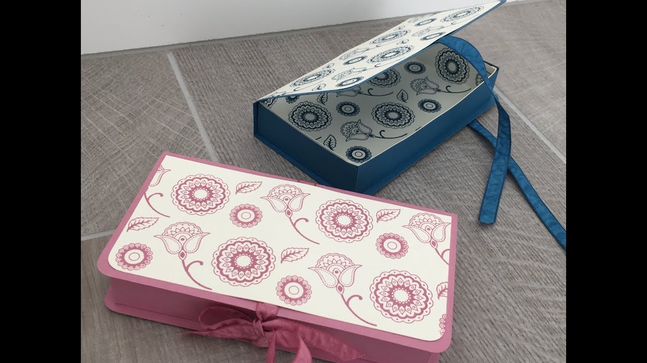 Paisleys and Posies Lined Gift Box with Hand Stamped Paper