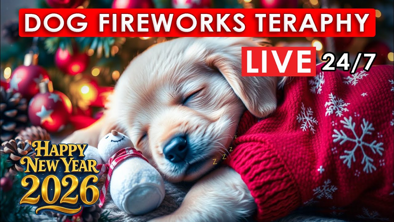 LIVE 24/7 DOG CALMING AUDIO FOR Puppies Anxiety for Relax - Happy New Years 2026
