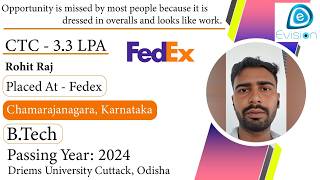 Hiring for Freshers Job in Nagpur | Congrats, Rohit | Selected at FedEx | 3.3 LPA | B.Tech 2024