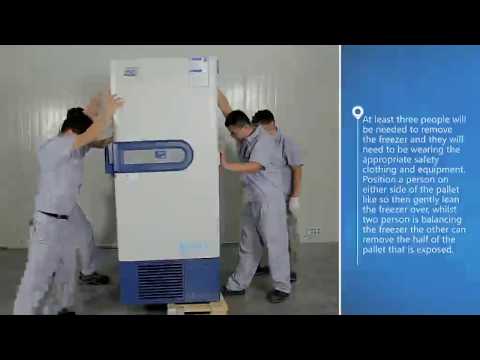 Как снять низкотемпературный морозильник с паллеты. Новый морозильник Haier