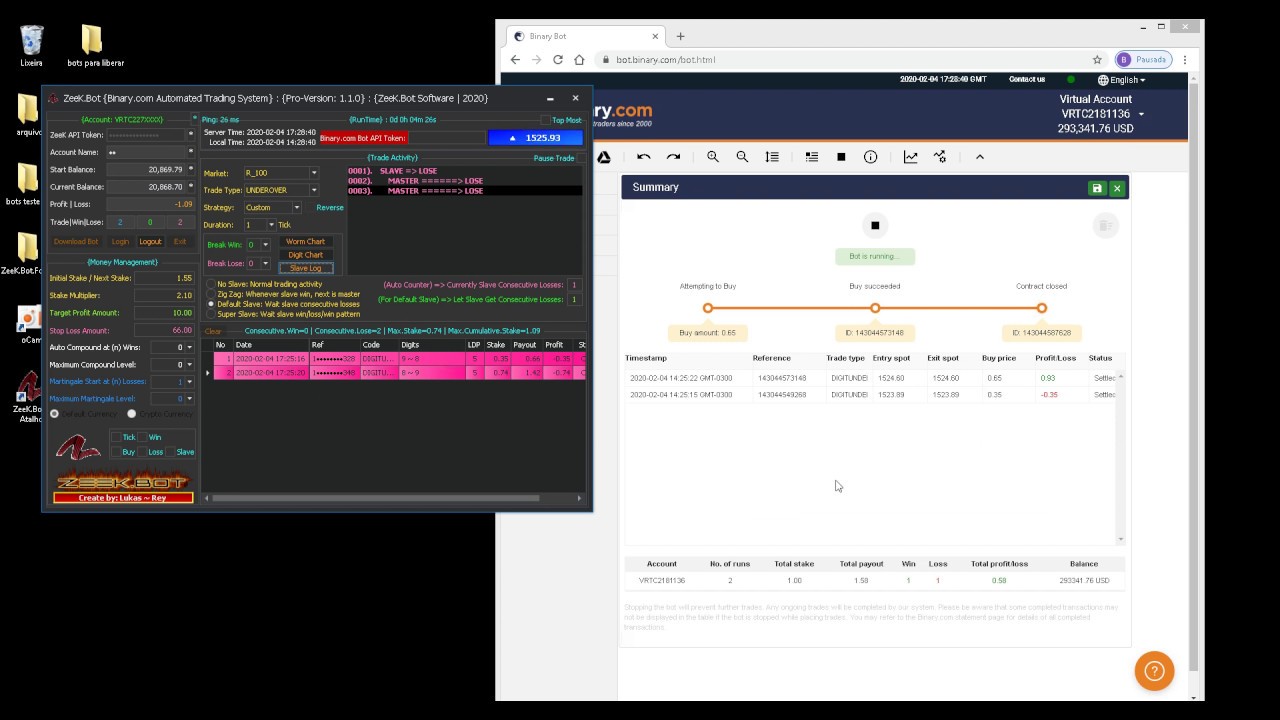 Deriv.com + Criando Bot No Zeek Software + Estrategia Tela Dupla + Bot Free Download na Binary.com