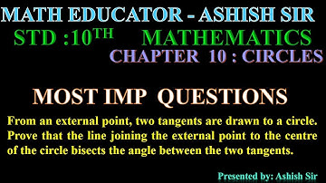 From an external point, two tangents are drawn to a circle. Prove that the line joining the external