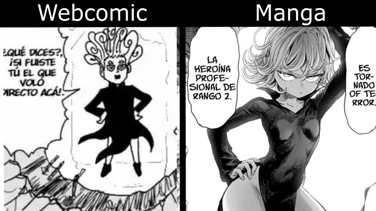 Saitama Vs Tatsumaki (Webcomic Vs Manga) todas las comparaciones - YouTube