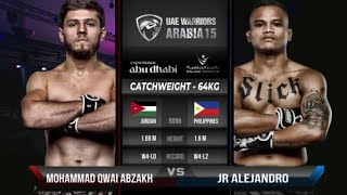 UAE WARRIORS 68 ARABIA - 🇵🇭 JR ALEJANDRO VS 🇯🇴 MOHAMMAD QWAI ABZAKH