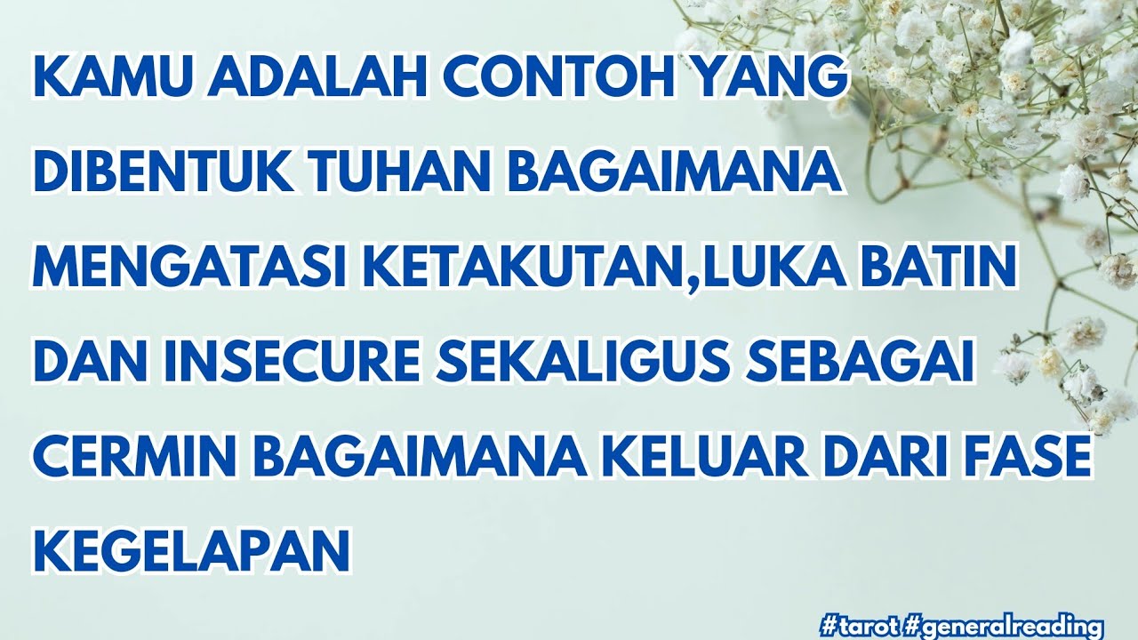 Kamu adalah cermin bagi orang lain bagaimana cara keluar dari fase kehancuran dan kegelapan