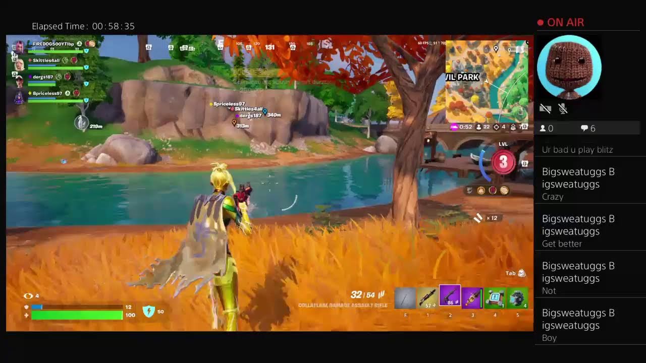 Fortnite playing blitz royal on Ps4 - YouTube