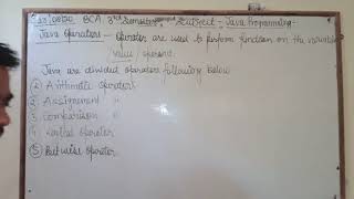 BCA IIIrd SEMESTER Java Programming By Dilip Sir