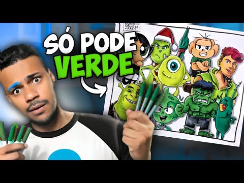 DESENHANDO APENAS PERSONAGEM VERDE - Desafio de arte !