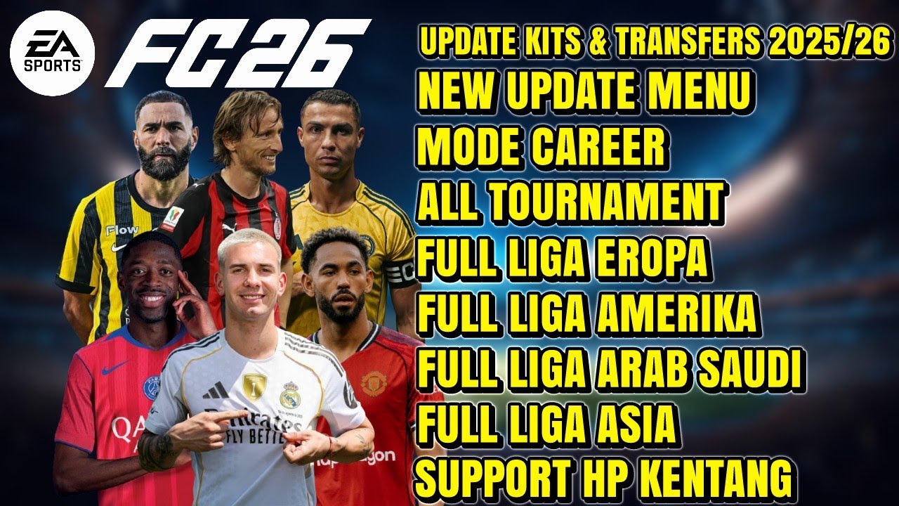 FIFA 14 MOD FC 26 ANDROID OFFLINE| UPDATE KITS & TRANSFERS 2025/26| FIX CAREER & TOURNAMENT