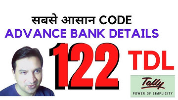 Tally Chapter 122 TDL for Advance Bank Details By Rajiv Mishra Computer Class | TDL File kaise bnaye