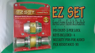#301 EZ SET  Keyed Entry Knob & Deadbolt (How safe is your home ?)