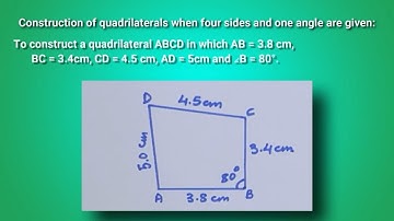 To Construct a quadrilateral when four sides and one angle are given  by Hema Thakker