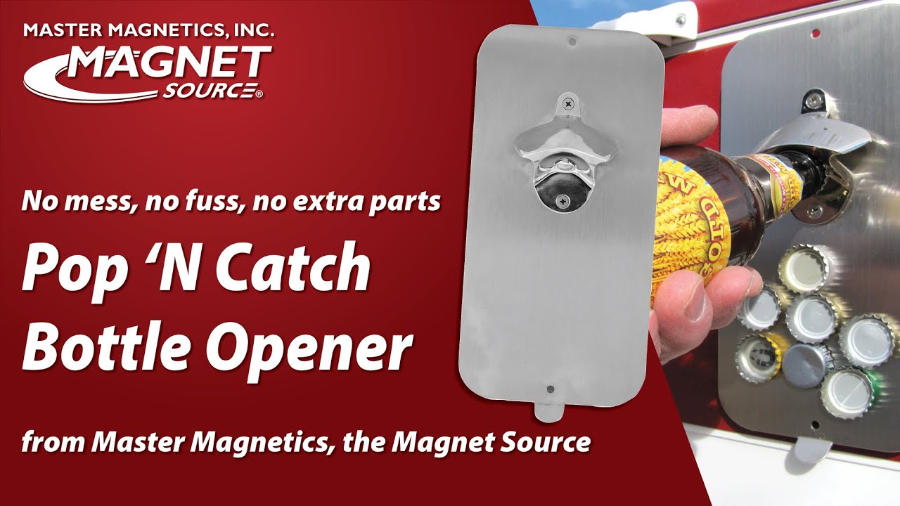 Pop 'N Catch® Magnetic Bottle Opener and Cap Catcher – No mess, fuss or extra parts!