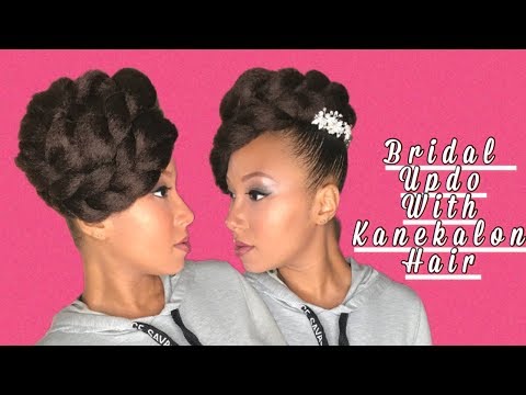 Bridal Updo Using Kanekalon Hair Youtube