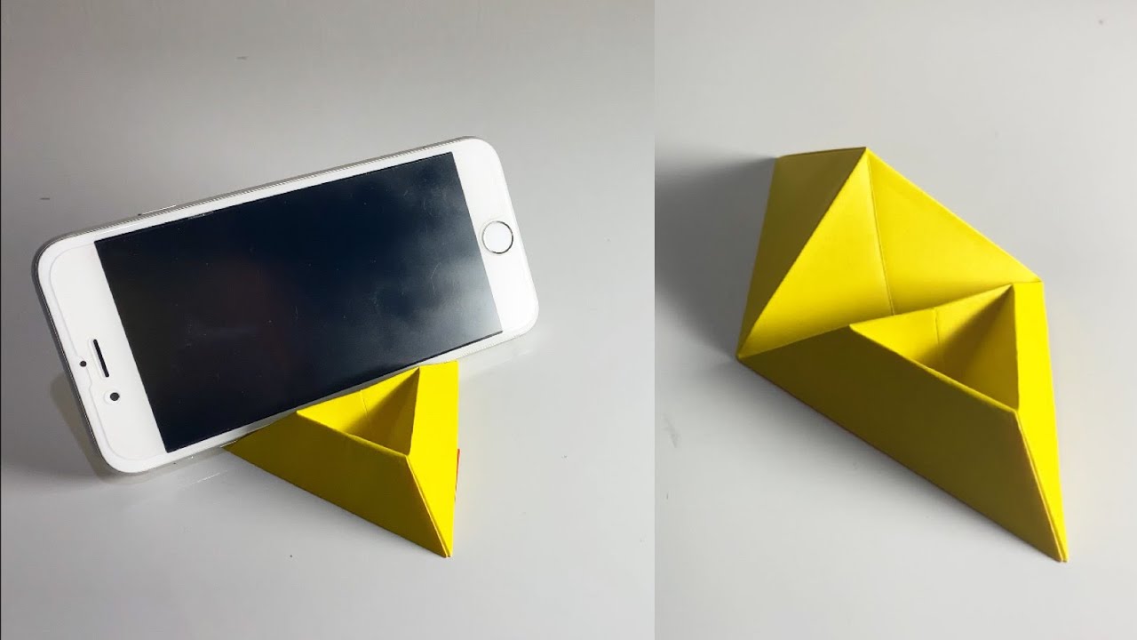 折り畳み式スマホスタンドを折り紙で作る Make A Smartphone Stand With Paper Craft Youtube
