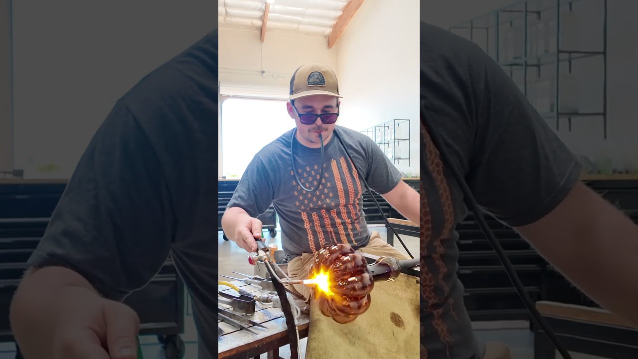 Watch A Glass Pumpkin Come To life #glassblowing #glassart #satisfying