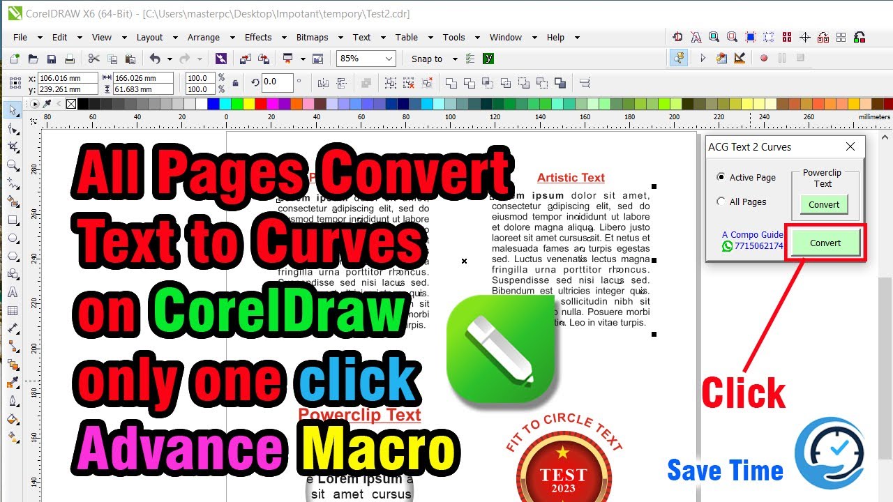 convert all text to curves coreldraw macros free download