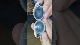 Baby Brazilian Agate Cut Deep Dark Blue Depth Flowing White Chunk Inside