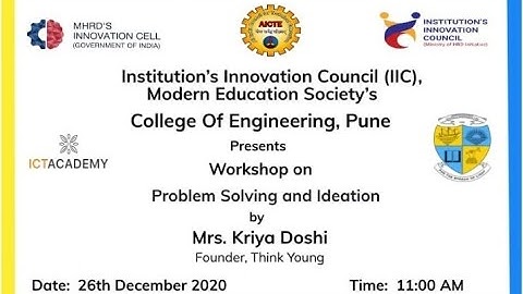 Workshop on "Problem Solving and Ideation"