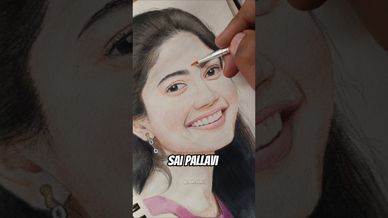 Drawing Sai Pallavi ❤️ using water colours 🎨 