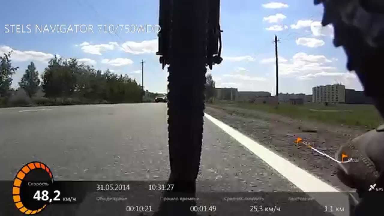 Мотор колесо в действии, езда по городу