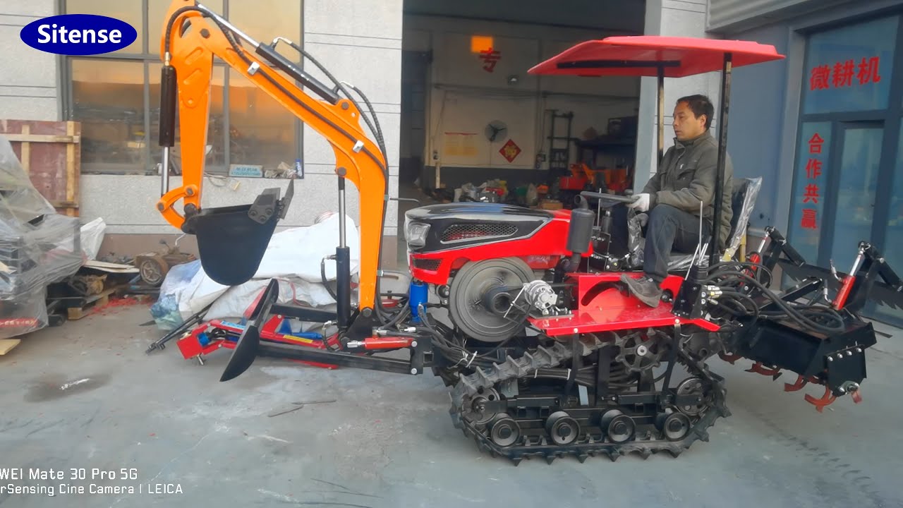 Sitense 35HP Tracked Micro Cultivator with Excavator
