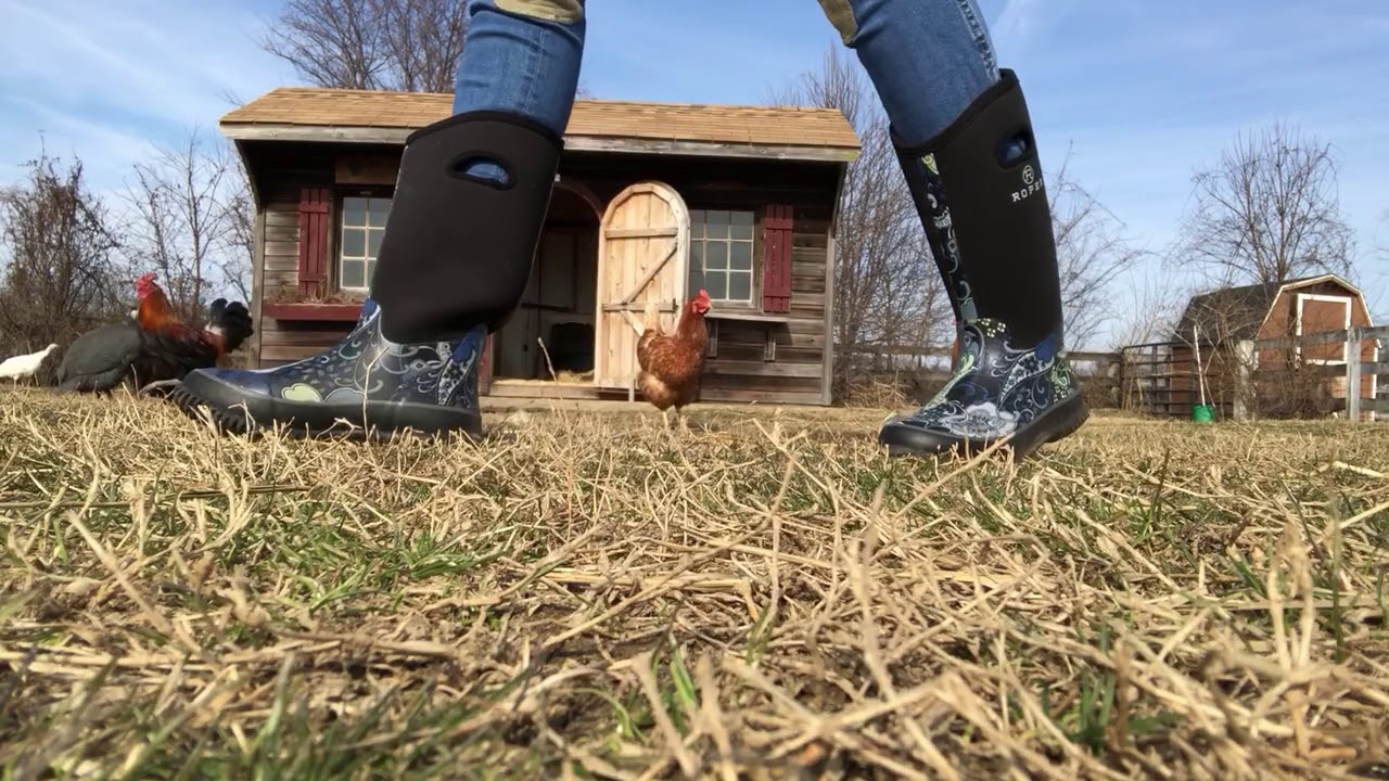 Roper Ladies Rubber Navy Printed Barn Boots Youtube