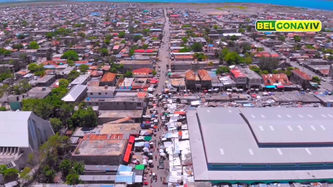 Gonaïves downtown drone view - YouTube