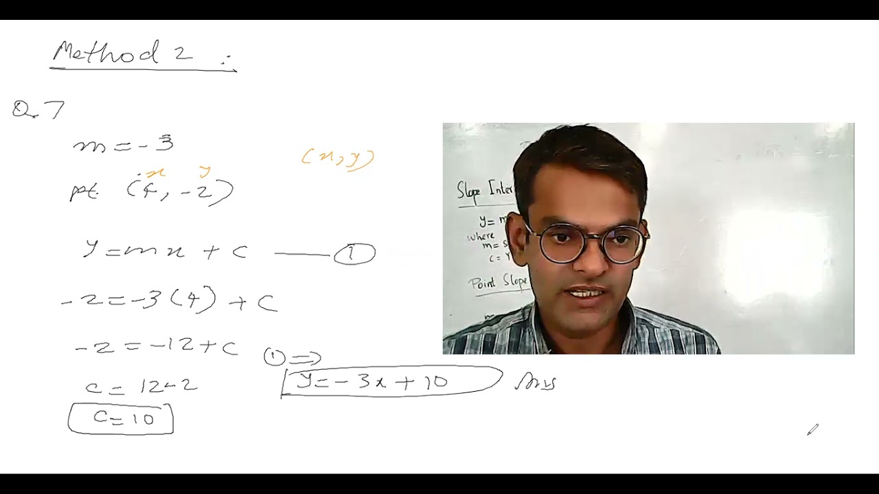 Slope Intercept Form || Point Slope Formula || Section 2.4 || Q.7--Q 20 || Frank S. Budnick