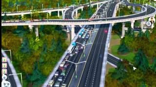 SimCity 5 spaghetti junction with lots of traffic