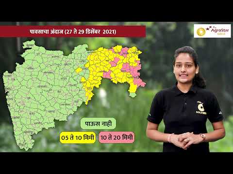 अ‍ॅग्रोस्टार हवामान अंदाज 27 ते 29  डिसेंबर 2021_Maharashtra Weather Update - अ‍ॅग्रोस्टार हवामान अंदाज 27 ते 29  डिसेंबर 2021_Maharashtra Weather Update