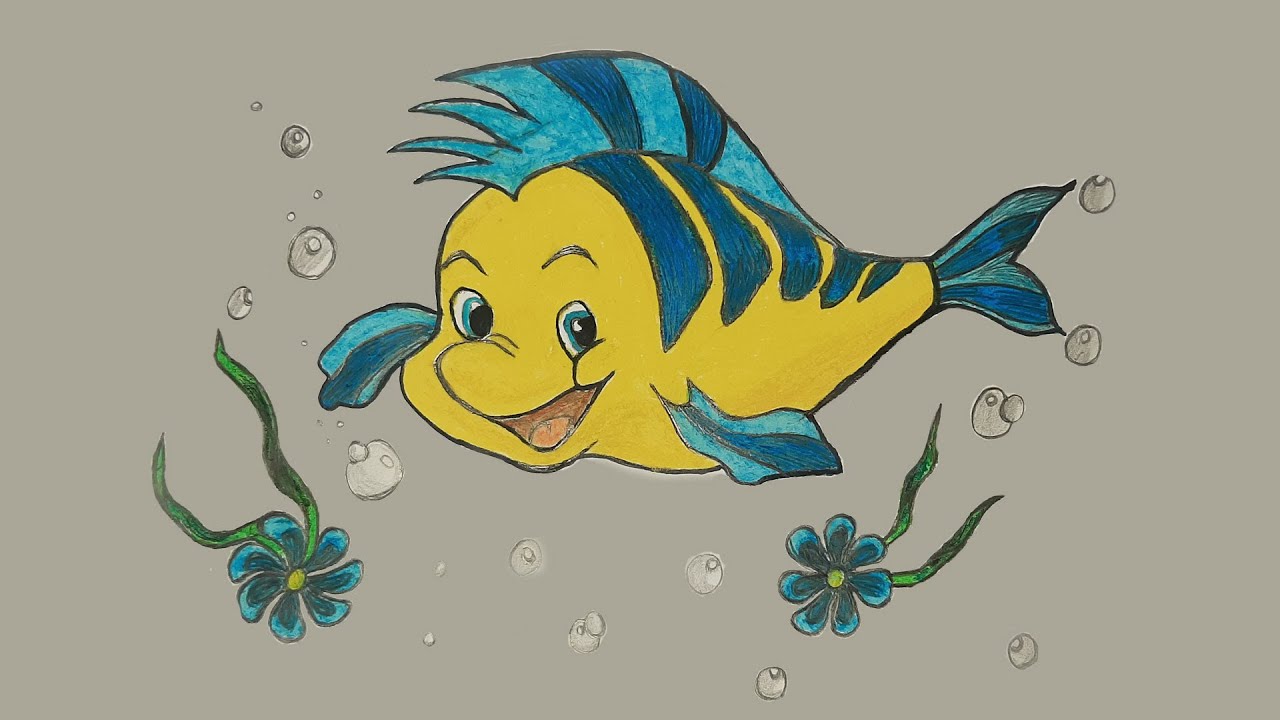  How To Draw  A Fish Drawing  And Coloring With Underwater  