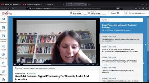 Live Q&A Session  Signal Processing for Speech, Audio and Acoustics   EUSIPCO 2021