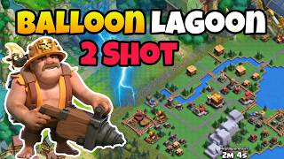 Balloon Lagoon DESTROYED in 2 Shots ❤️ Clan Capital / Raid Weekend Attack 😍 Clash of Clans