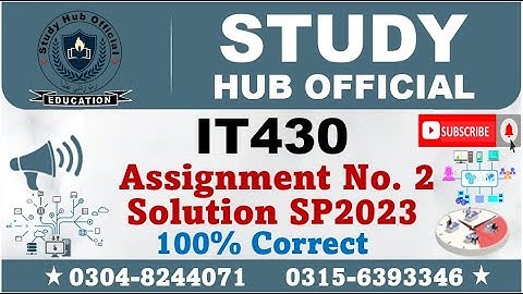 IT430 Assignment 2 Solution Spring 2023, IT430 Assignment 2 solution 2023, IT430 assig 2 solution