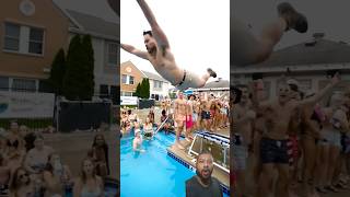 Olympic trampoline at a pool party 🤣,,, Robingamingsky 😎 #funny #comedy