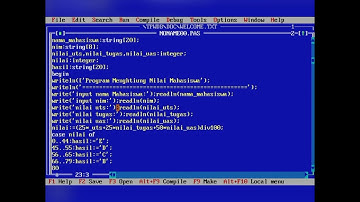 PRIGRAM PASCAL MENGHITUNG NILAI MAHASISWA#Part.17