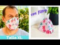 MASCARILLA DE ALGODÓN CON FILTRO - TALLA XL | Reutilizable